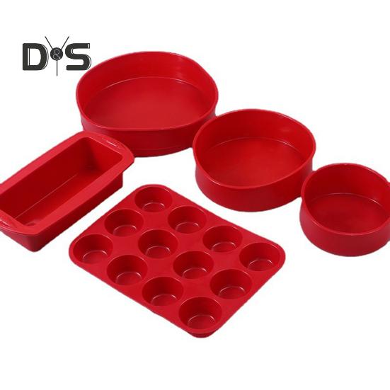 1/5 шт. Набор силиконовых форм для выпечки, круглые и квадратные формы для выпечки с антипригарным покрытием, 12-чашечный противень для кексов, устойчивый к высоким и низким температурам, легко извлекаемый из формы, кухонная утварь