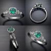 Вневременной дизайн Подушка Гало Зеленое Кольцо Женское Идеальное Свадебное Помолвочное Ювелирное Изделие