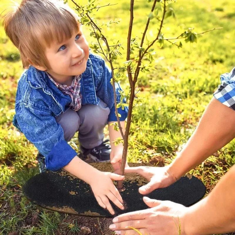 15/25/27/32cm Non-Woven Tree Mulch Rings Tree Protector Mats Reusable Weeds Barrier for Weeds Control Root Protection Cushions