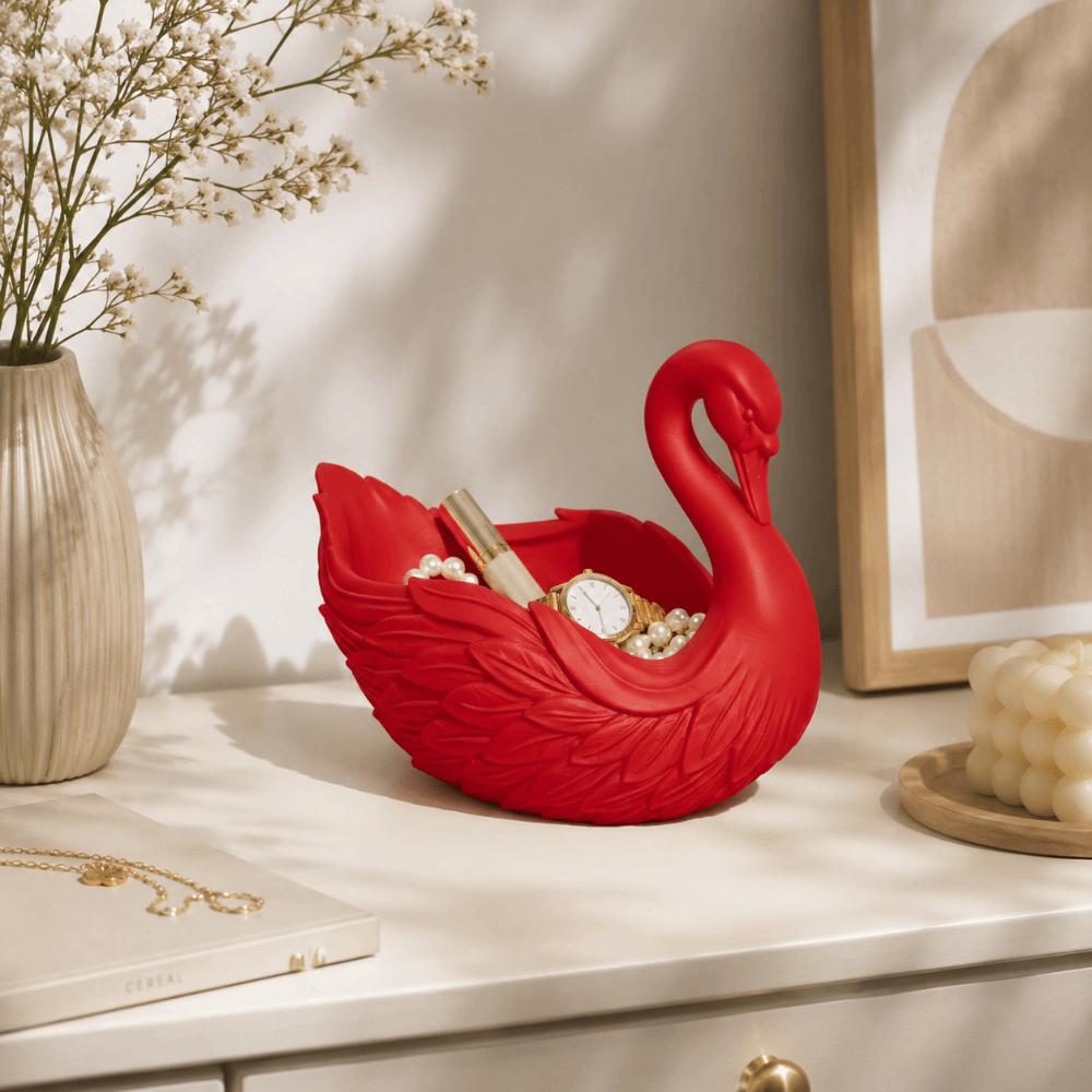 Handmade Swan Shaped Storage Tray Elegant Swan Organizer Swan Shaped Key Holder  Office Decor