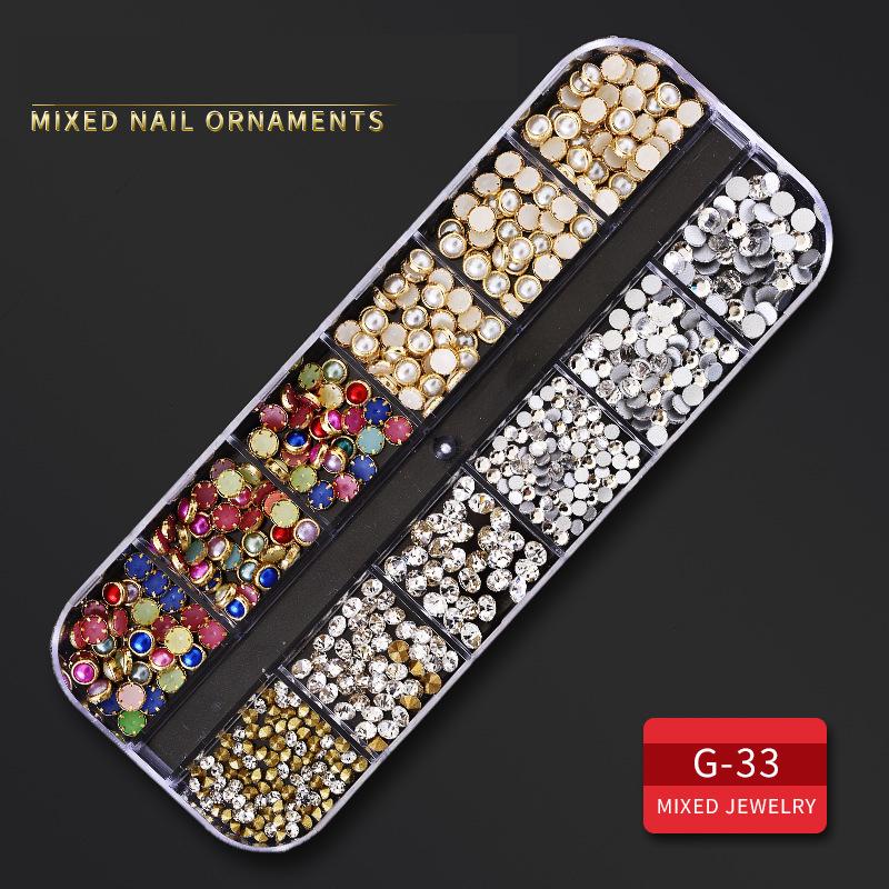 Nail Parts Nail Art Glitter Rhinestone Crystal Gems Jewelry Bead Manicure Decoration Accessories Nail Supplies for Professionals