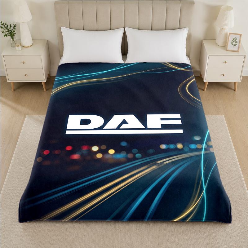 DAF Print Flannel Blanket Cozy Lightweight Plush Throw Blanket For Bed Sofa Household Use