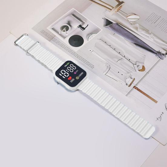 Светодиодные электронные часы с большим экраном, модный квадратный дизайн, точное время, удобные часы с силиконовым ремешком