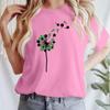 Женская повседневная футболка с принтом, пуловер с круглым вырезом, топ с короткими рукавами