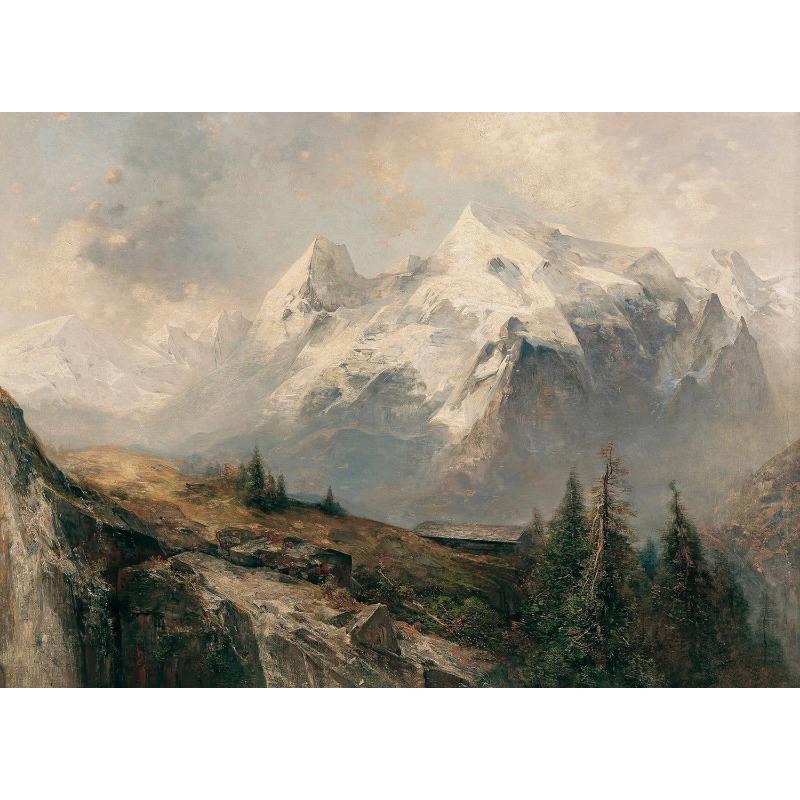 Vintage Rustic Country Horse Mountain Forest Lakescape Art Posters Canvas Painting Wall Prints Pictures for Farmhouse Home Decor