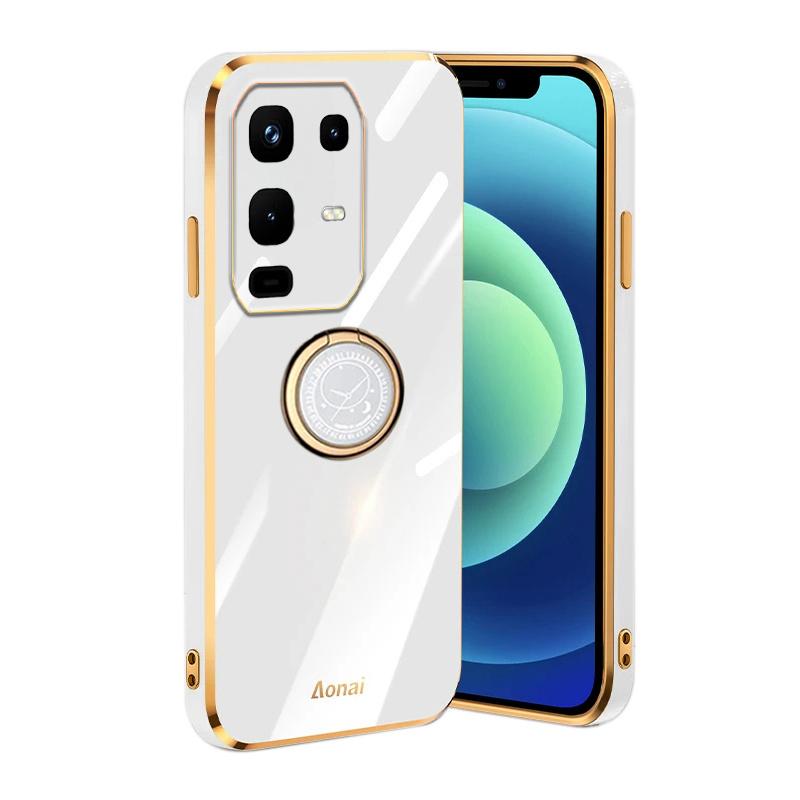 Для infinix Note 50 Pro Plus Чехол Гладкое Гальваническое Магнитное Кольцо-Подставка Для infinix Note 50 Pro + Задняя крышка