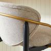 2-Piece Set Bar Stools in Light Brown Chenille, Height-Adjustable, Black-Gold Tall Chairs with Backrest & Leg Rest, Suitable for Kitchen Island & Bar