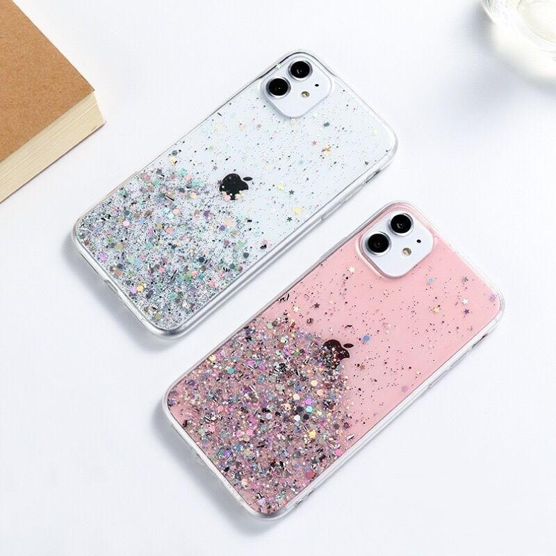 Блестящий чехол для телефона «Звездное небо» для iPhone 16 promax 15 14 Plus 13 12 Pro 11 Xs Max X XR 7 8 SE Блестящий Звездный Сияющий Прозрачный Чехол