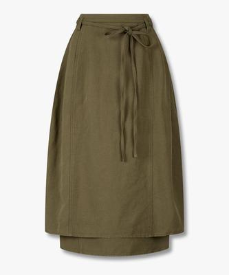 STUDIO TOMBOY Side Pleated Belted Skirt_Khaki 9106132105