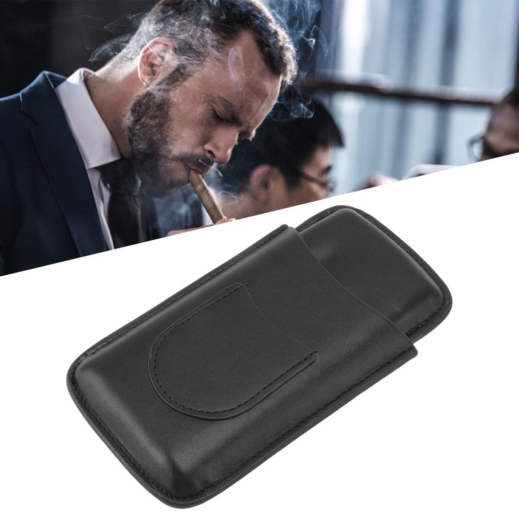 Cigarette Case Leather 3pcs Capacity Portable Cigar Storage Box with for Outdoor