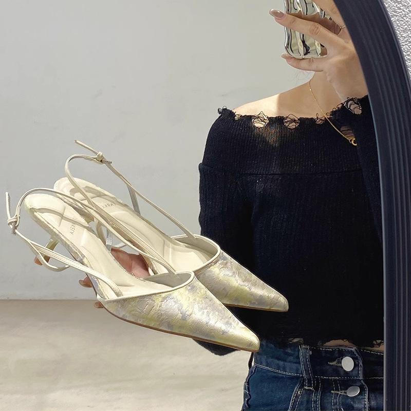 Темпераментные туфли-лодочки с открытым мыском, на kitten heel, французские, новые, с китайским носком, сандалии с острым носком и шпилькой, женские туфли на высоком каблуке