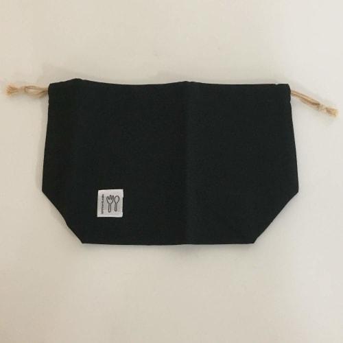 Nakano Lunch Drawstring Bag, Bitter & Milk Black, Approx. 27cm W X 17cm H X 10cm D, Linen/Cotton Material, Quick-Drying, BM-122K, 1 Bag (Pack of 1)