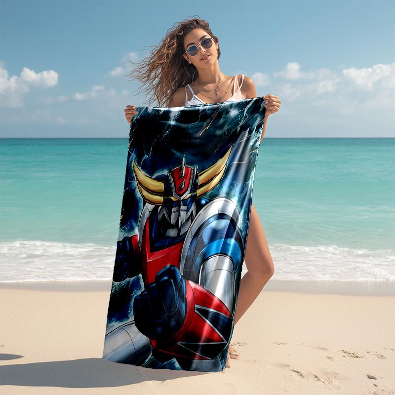 1pc UFO Robot Grendizer8 Beach Towel, Comfortable and Thick, and Swimming/Bath/Picnic/Camping Towel, Suitable for Seaside Beaches