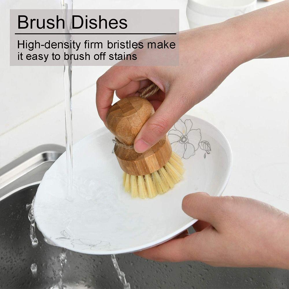 Rust Pot Pan Scrubber Bamboo Dish Scrub Brushes Dish Washing Brush Palm Pot Brush Pot Net Brus