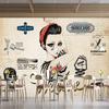 Retro Industrial Style Beauty Salon Mural Hair Salon Brick Background Wall Paper Barber Shop Decor Mural Wallpaper