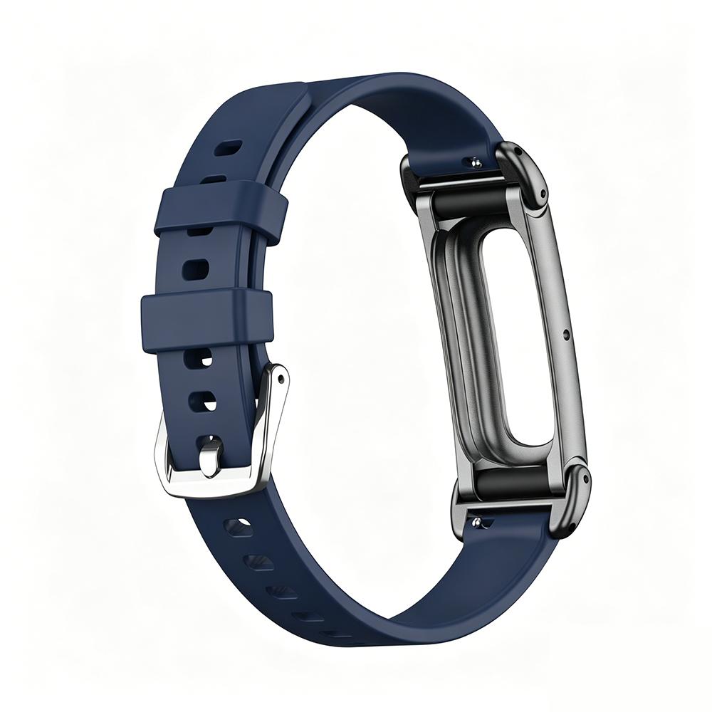 Advanced Metal Frame Protective Case With Soft Silicone Strap For Google Fitbit Air Adjustable Replacement Sport Wrist Band