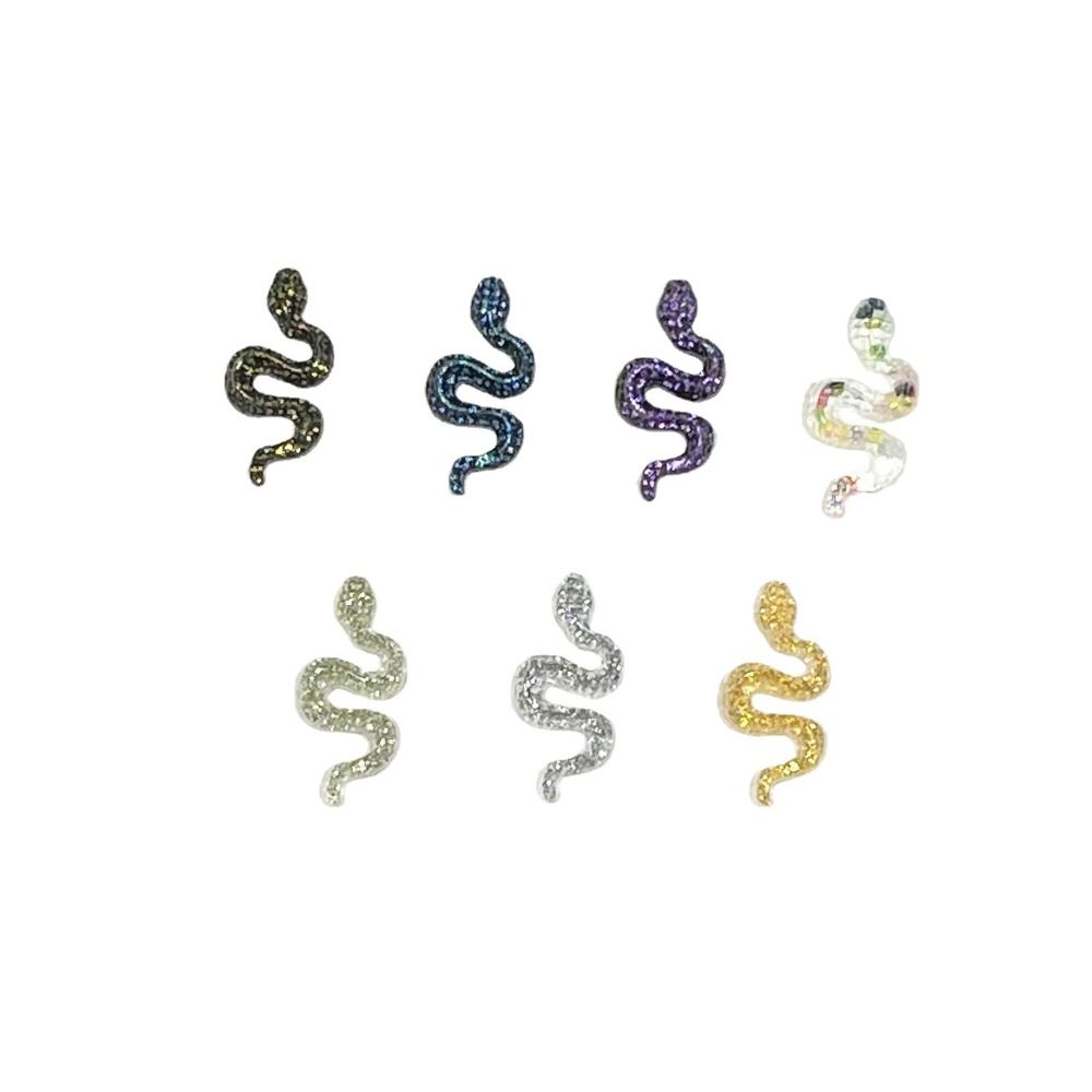 50 Pcs 3D Snake Nail Art Accessories Mini Snake Nail Stickers DIY Nail Art Decoration Women