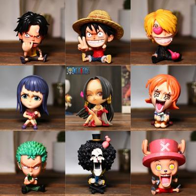 Аниме One Piece Рождественская Фигурка 8-10 см ПВХ Луффи Ророноа Зоро Милые Украшения Q Версия Украшение для Автомобиля Коллекционная Модель