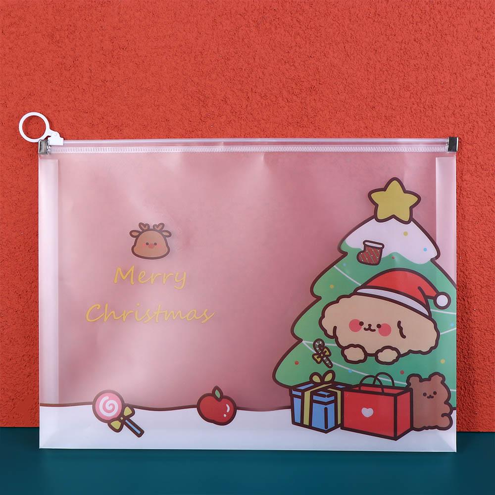 Christmas Series School Stationery File Folder Documents Filling Bag PP File Bag Information Pack