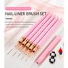7/9/11/15/20 мм кисть для дизайна ногтей DIY рисунок линий полоса цветок живопись ручка розовый