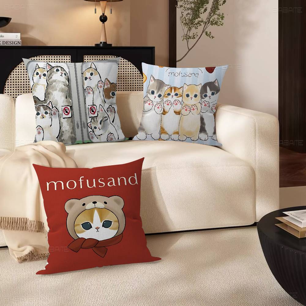 Popular Cute M-Mofusand Cat Cushion Cover Pillow Cover Decor Pillowcase Printed Cushion Case For Couch