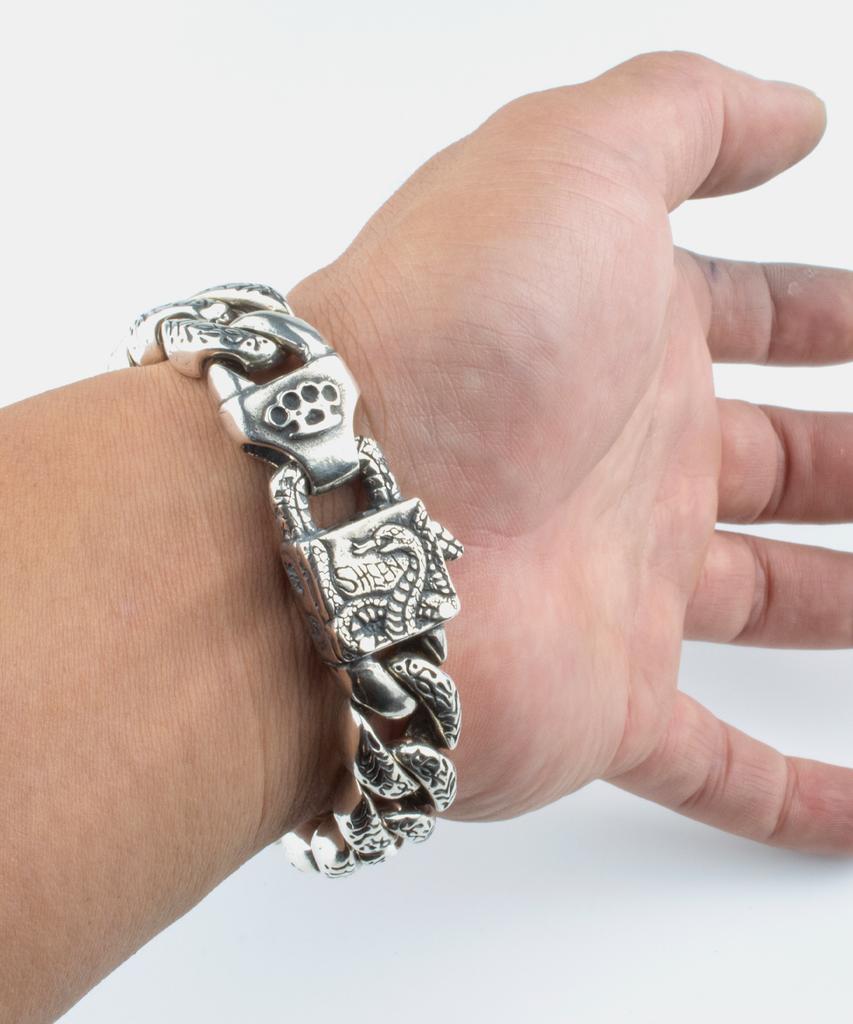 Sheen666 599 Paisley Silver Bracelet Snake Clasp