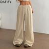 Women's Fashion Casual Solid Color Print High Waist Trousers Pants & Capris