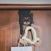 Уникальные вешалки над дверью: Металлические крючки с черным покрытием. Стильное хранение для дома и офиса, особенный подарок для любителей кошек.