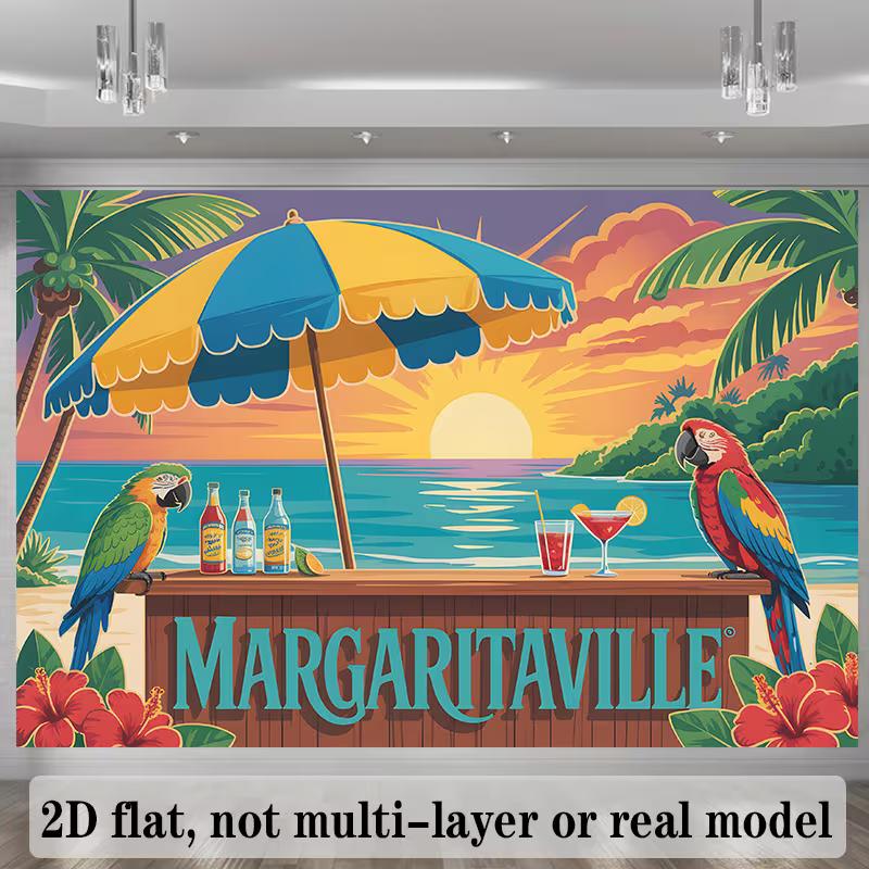 Двумерный фон для вечеринки с принтом Margaritaville для летних и тропических праздников