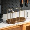 Держатель для хранения одноразовых стаканов Современная подставка-органайзер для кружек из грецкого ореха Полка-диспенсер для деревянных стаканов для воды и чая