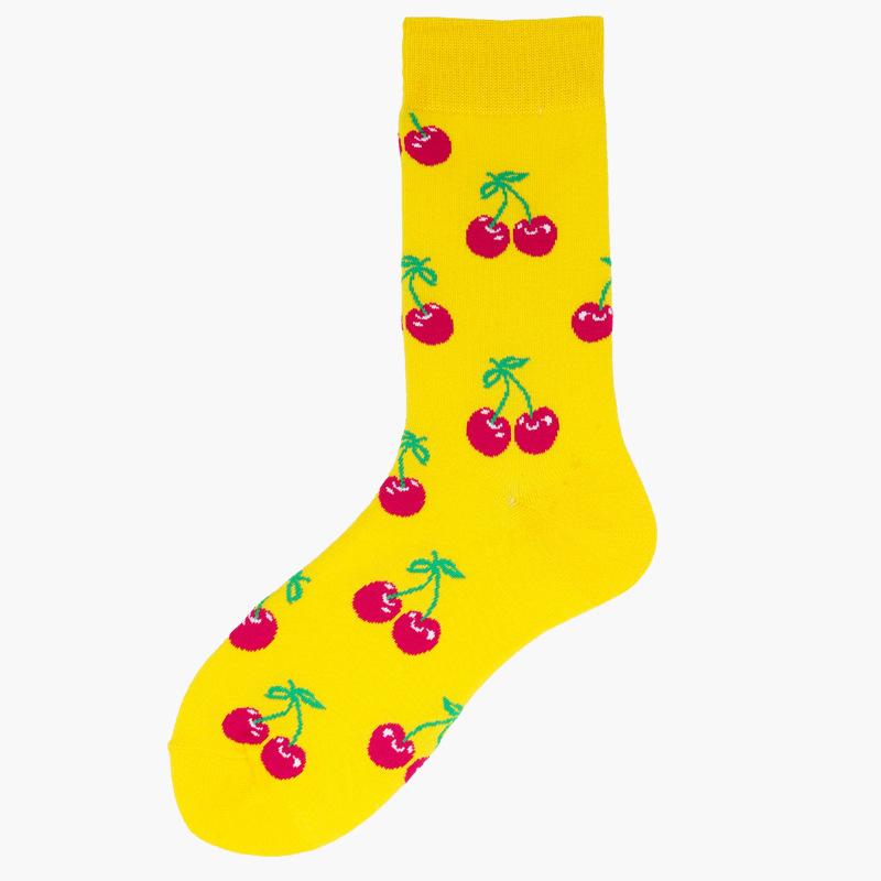 Сотни модных индивидуальных хлопковых носков унисекс для мужчин Happy Street Skateboard Fruits Harajuku Gift Funny Boys Male Dress Sox