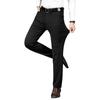 Men's Autumn/Winter Casual Business Trousers: Solid Color, Elastic Waist, Non-Iron, Anti-Wrinkle, Straight Fit.