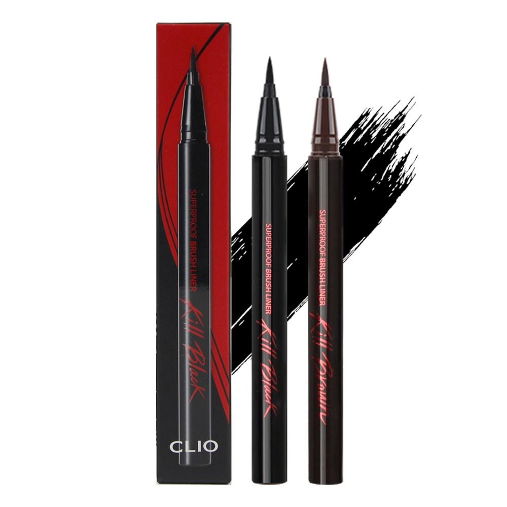 Clio Подводка для глаз Super Proof Brush Eyeliner Kill Black 0,5 мл, 1 черная, 1 шт.