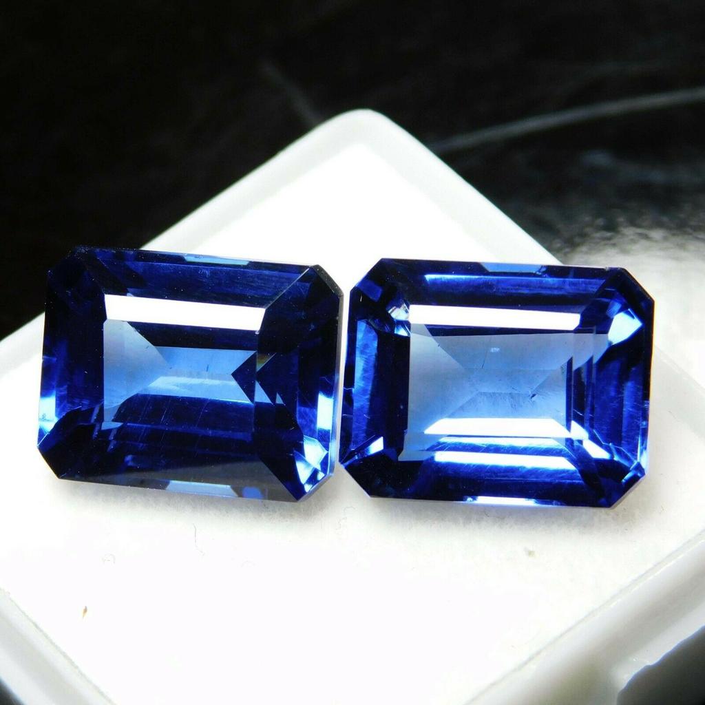 Natural Blue Tanzanite Loose Gemstone Emerald Cut 16 ct for Jewelry Making and Gem Collections