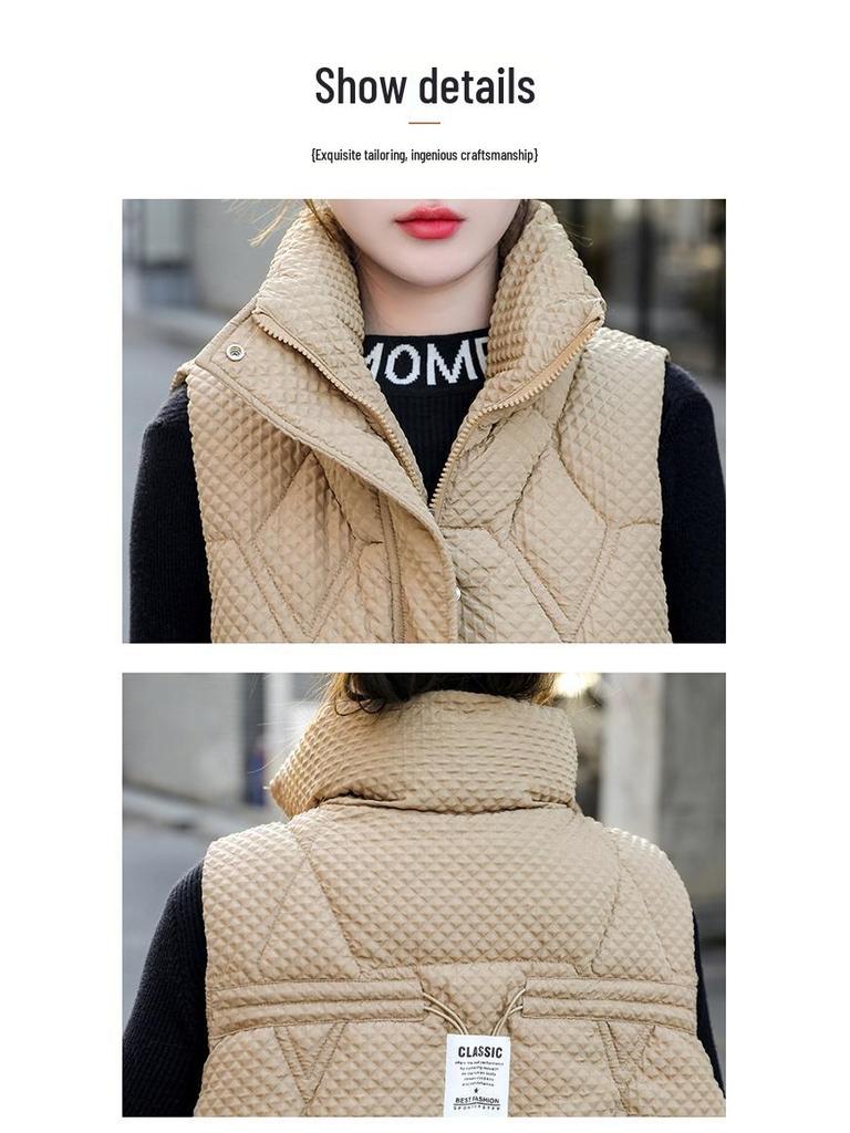 Женский пуховый жилет большого размера - Теплый, модный и без рукавов для осени/зимы