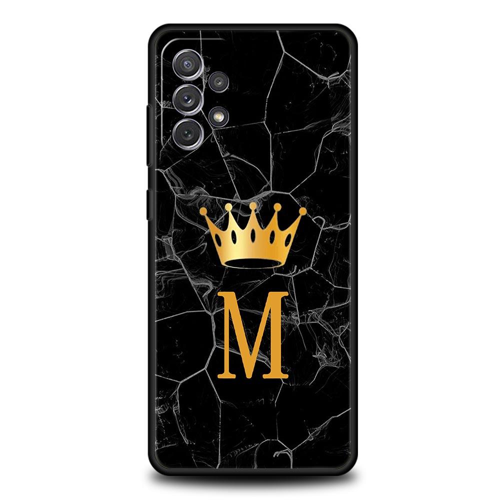 Чехол для телефона с буквой А 'Корона' для Samsung Galaxy A17 A07 A55 A35 A25 A15 A05s A33 5G A31 A23 A21s A13 A41 A73 A53 A51 A71 A03s