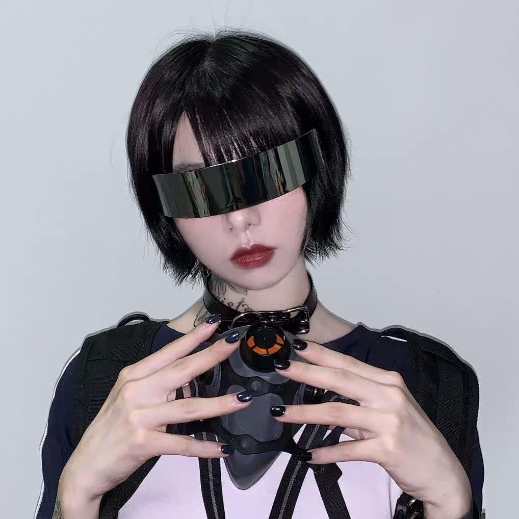 Солнцезащитные очки без оправы в стиле киберпанк в стиле ретро, зеркальные очки в стиле панк UV400, винтажные готические очки для вечеринок в стиле стимпанк