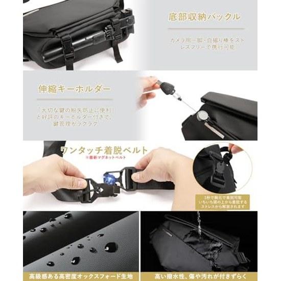 АэроКё Сумка-слинг через плечо Мужская Crossbody Большая вместимость Водонепроницаемая Ремень-стропа Совместима с 11-дюймовым iPad Для поездок на работу Учебы Велосипеда На открытом воздухе Стильная Популярная