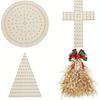 Wooden Wreath Frame Forms Set | Round,Triangle,Cross Shapes with Pre-Drilled Holes,Craft Supplies for Festive Decor,No Feathers
