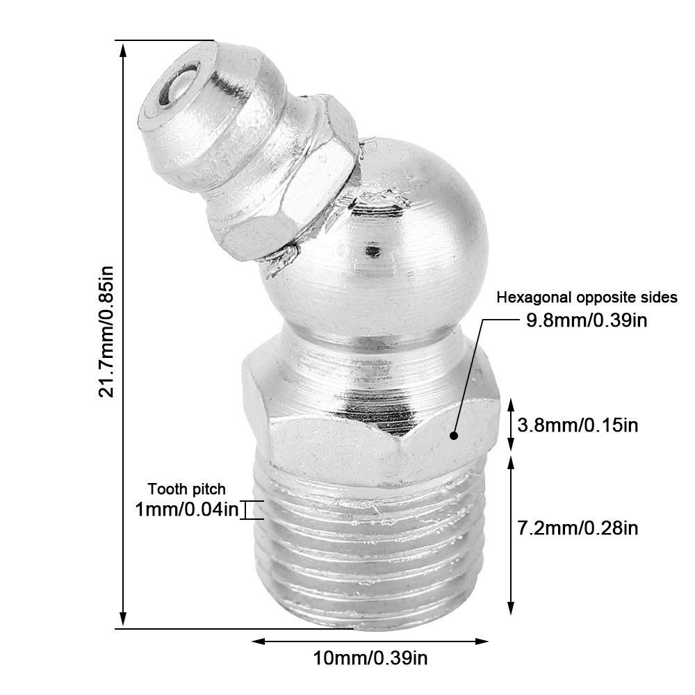 10PCS Metric Thread Grease Nipple Fittings Straight Type Hydraulic Grease Fitting For Machines