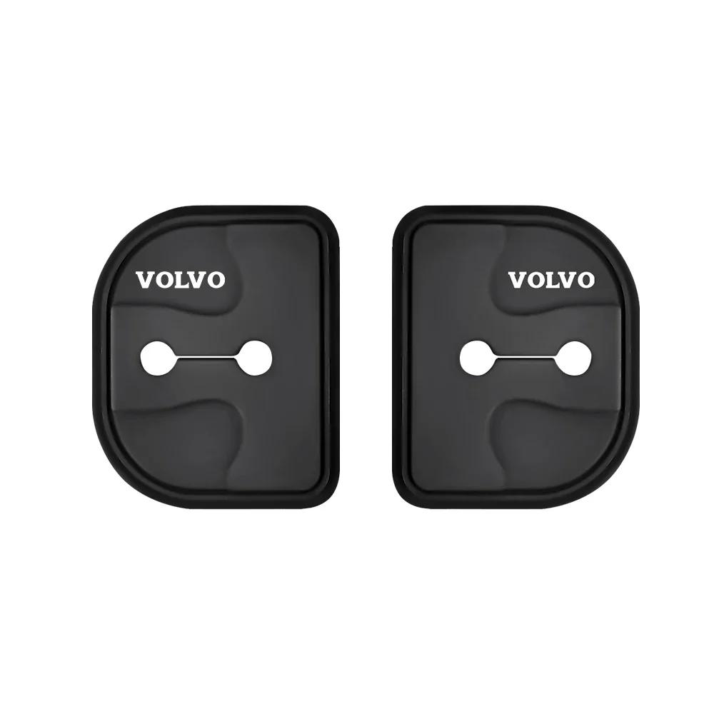 2/4Pcs Car Silicone Door Lock Cover Protect Buckle Cover Auto Accessorie For Volvo T6 V90 V60 V40 XC90 S60 C30 XC60 V50 V70 S90