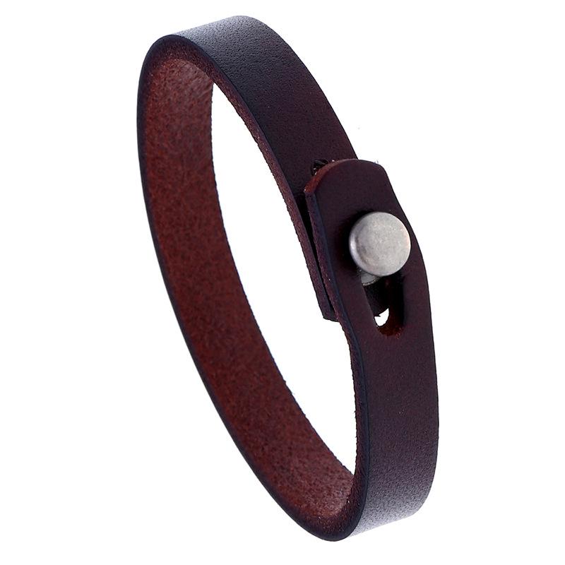 Retro Ethnic Style Handmade Genuine Leather Wristband Cowhide Bracelet Men Internet Famous Personalized Versatile Luxury Jewelry