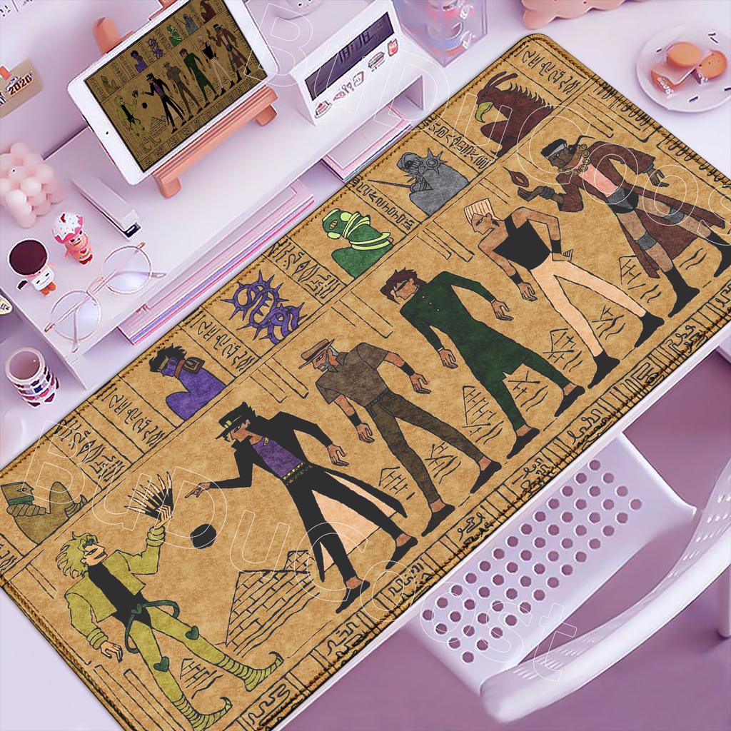 Забавный Аниме Jojo Bizarre Adventure Коврик для Мыши Шкаф Аксессуары для Клавиатуры Joseph Joestar Ноутбук Игровой Большой Коврик для Мыши с Замком по Краю