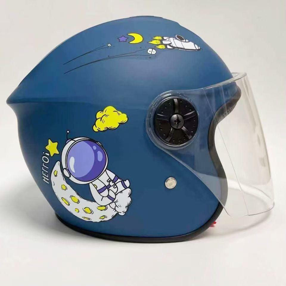 Children's Winter Safety Helmet: 3C Certified Cartoon Design, Electric Vehicle Protection, Anti-Fall, Warm Half Helmet