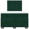Cadre de lit avec matelas - 120x190 cm - Tête de lit réglable - Surmatelas amovible - Velours vert foncé