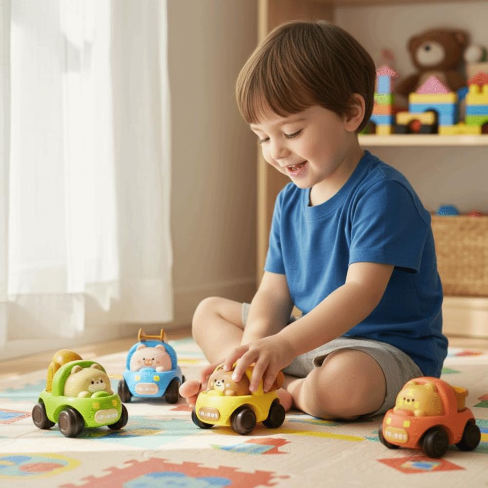 Rounded Design Engineering Car Toy Soft Rubber Animal Modeling Toy Car Children's Gift