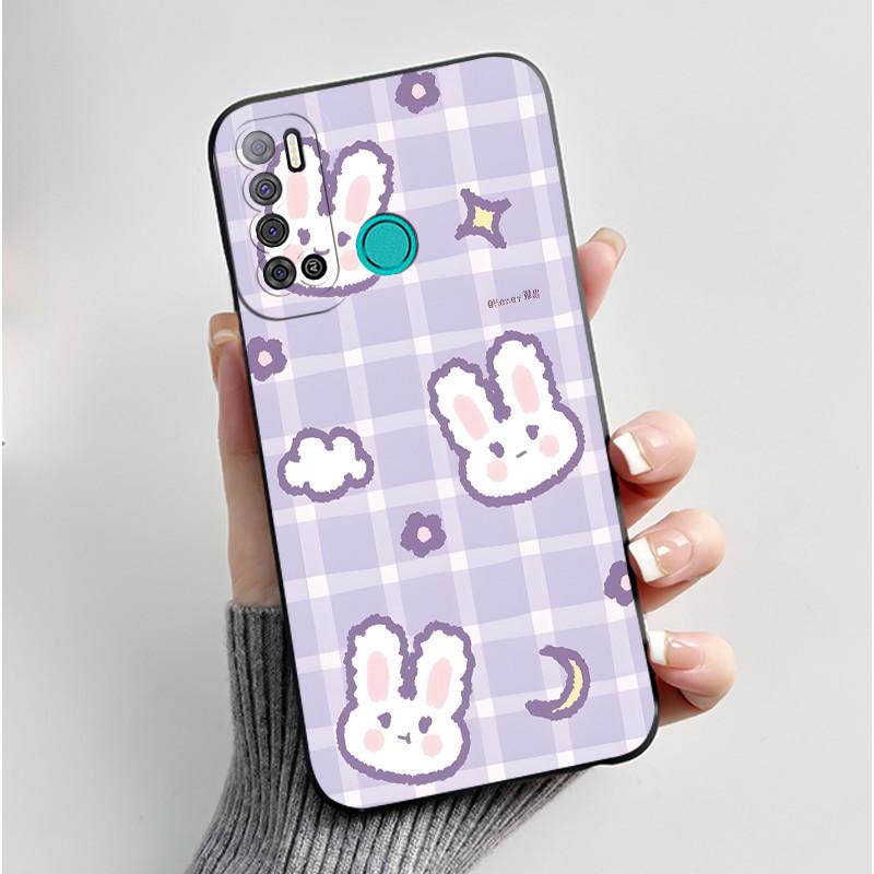 Для Tecno Pouvoir 4 Pouvoir 4 Pro LC7 LC8 Чехол Роскошный Милый Кролик с Сердечками Смешной Чехол для Телефона Черный Силиконовый Защитный Задний Чехол