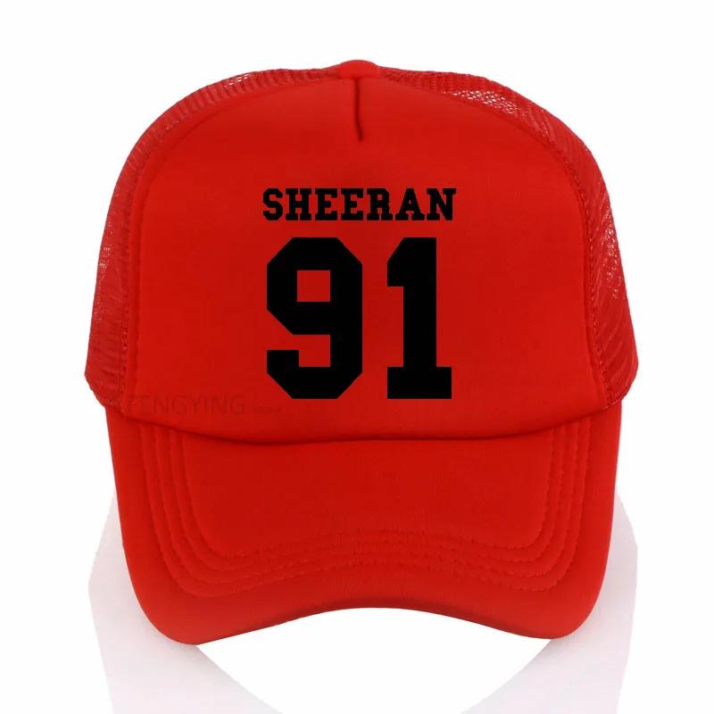 Кепка-бейсболка SHEERAN 91 Print модная Повседневная сетчатая кепка-тракер летняя Регулируемые солнцезащитные кепки унисекс кепки-snapback