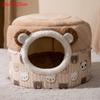 Indoor Warm Cat Dog House Soft Pet Tent Cave Bed Deep Sleep Cat Kennel with Removable Cushion for Kitten Puppy Comfortable Bed