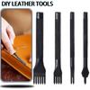 DIY Leather Tools 3/4/5/6mm Hole Punch Tool Pricking Iron Hole Punch Diamond Stitching Chisel Set